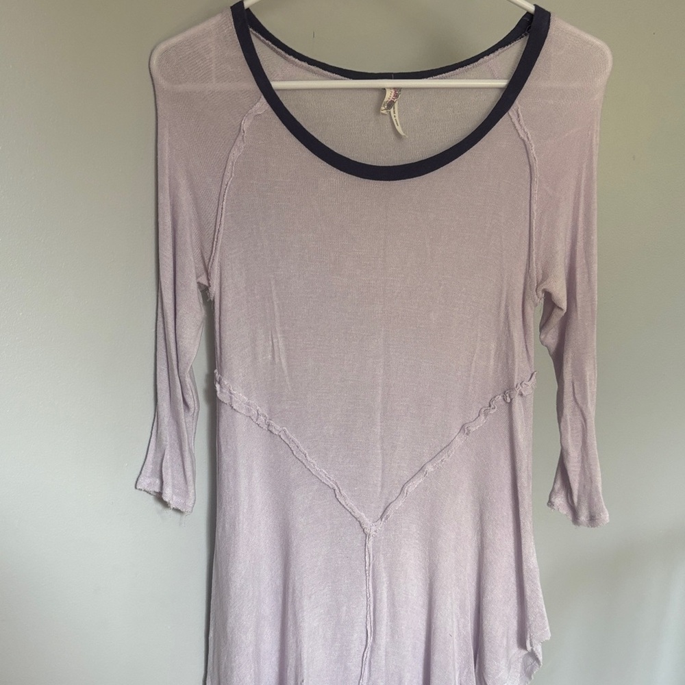 Free People Lilac Tunic with Dark Trim